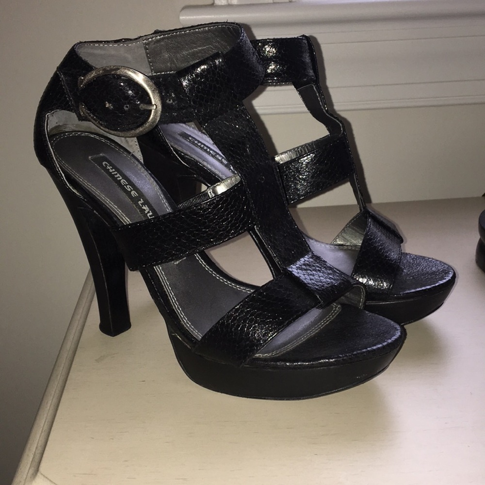 Black gladiator heels